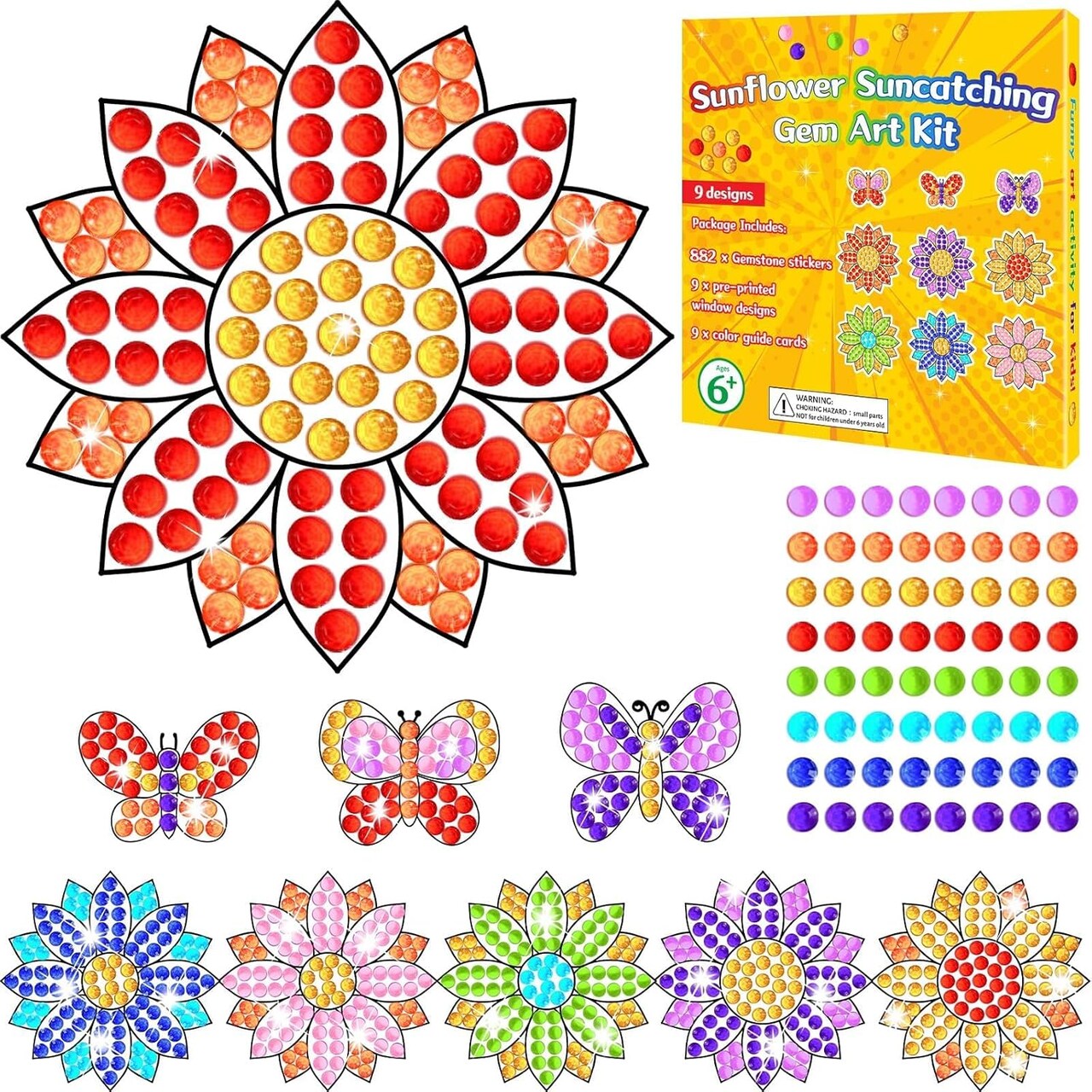 Summer Craft DIY Diamond Suncatcher Ssunflower Shape Art Crafts Suncatcher Kits for Kid